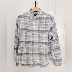 J. Crew Factory Navy and Cream Textured Shirt
